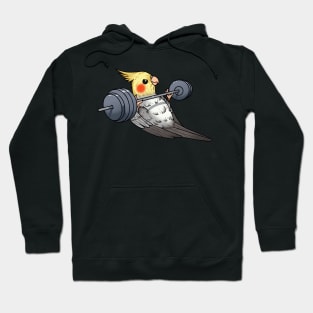 Fit Feathered Friend: Strong Cockatiel Pumping Iron Hoodie